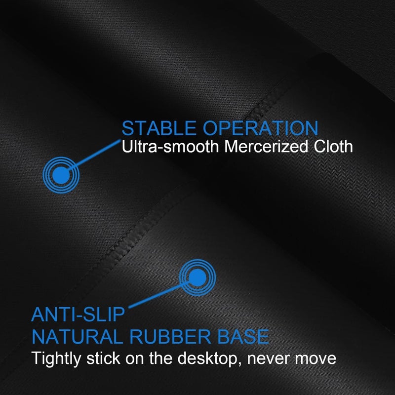 Naukay Mouse pad, Gaming Mouse pad Durable Stitched Edge, Premium-Textured Water Resist Mousepad, Non-Slip Rubber Base Mouse Pads for Computers, Laptop, Gaming, Home, Office, 11.8 x 9.9 in, Black - Image 5